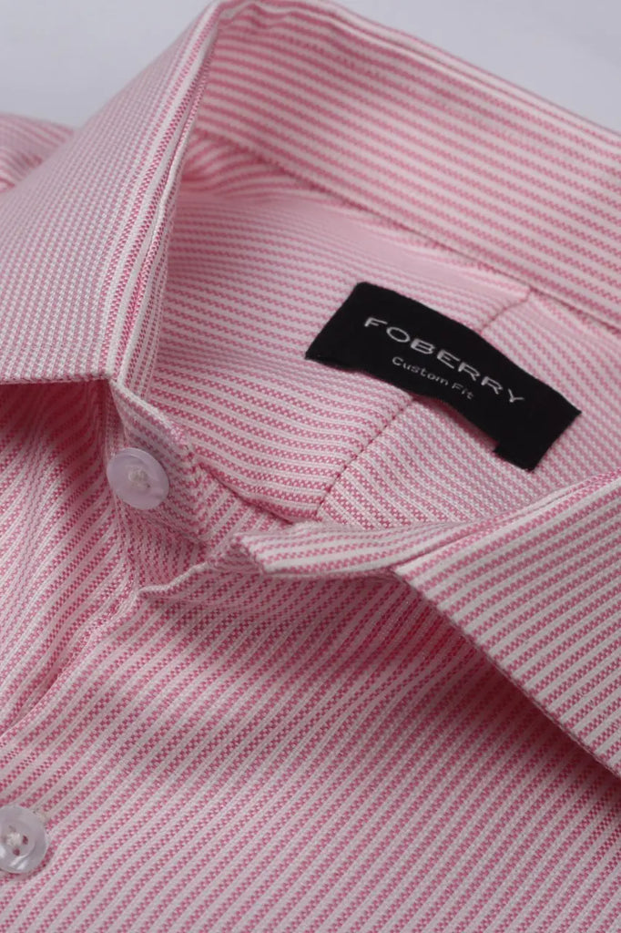 Pink Structured Stripes Shirt Foberry