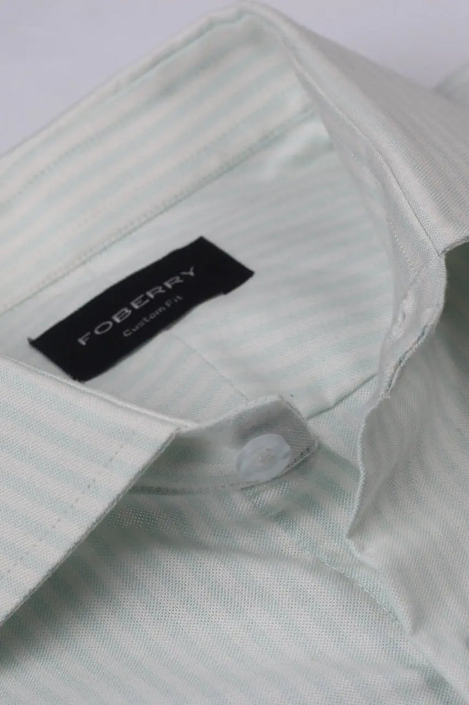 Soft Green Oxford Stripes Shirt Foberry