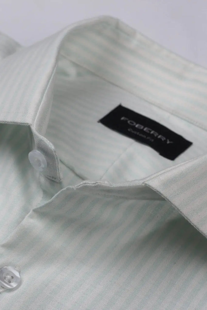 Soft Green Oxford Stripes Shirt Foberry