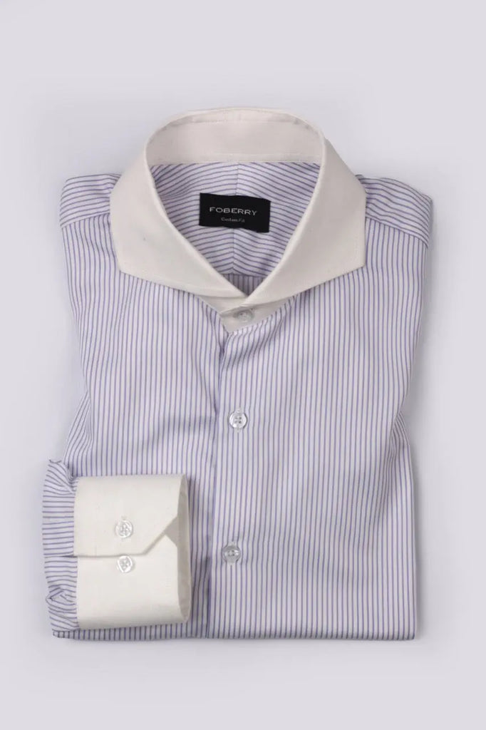 Lavender Pencil Striped Shirt Foberry