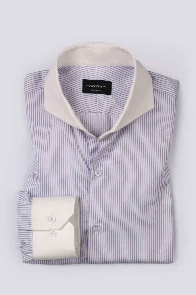 Lavender Pencil Striped Shirt Foberry