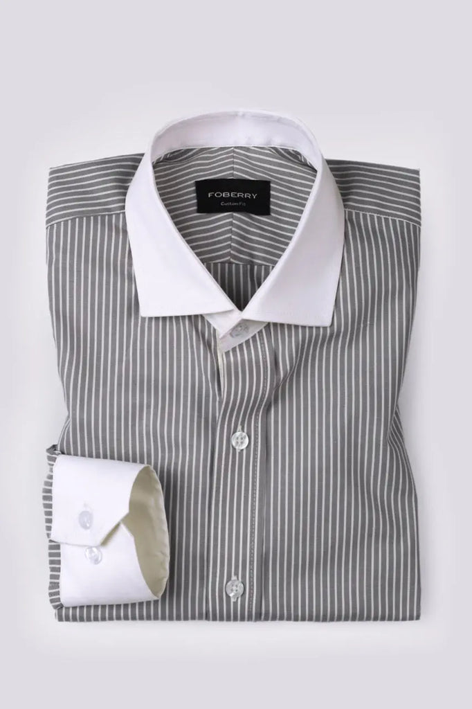 Slate Grey Striped Shirt Foberry