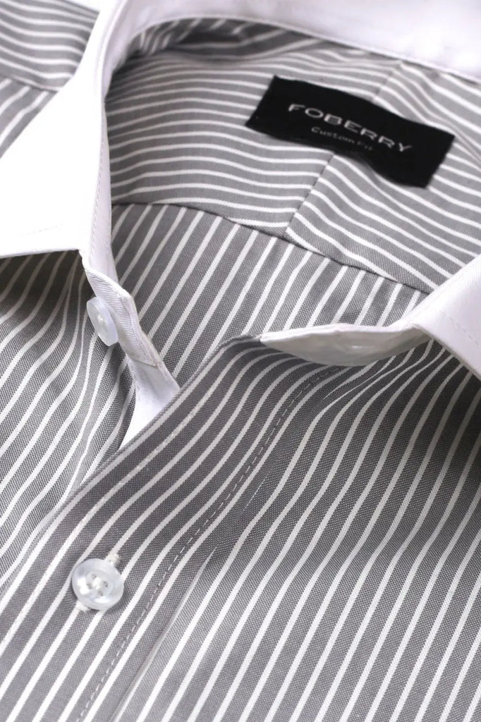 Slate Grey Striped Shirt Foberry