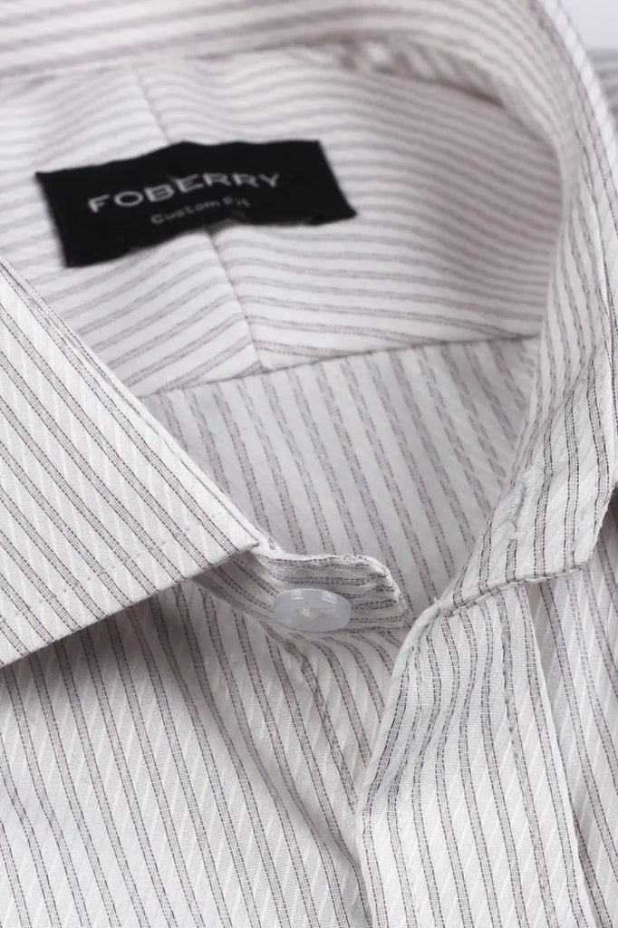 Grey Striped - Easy Care Shirt Foberry