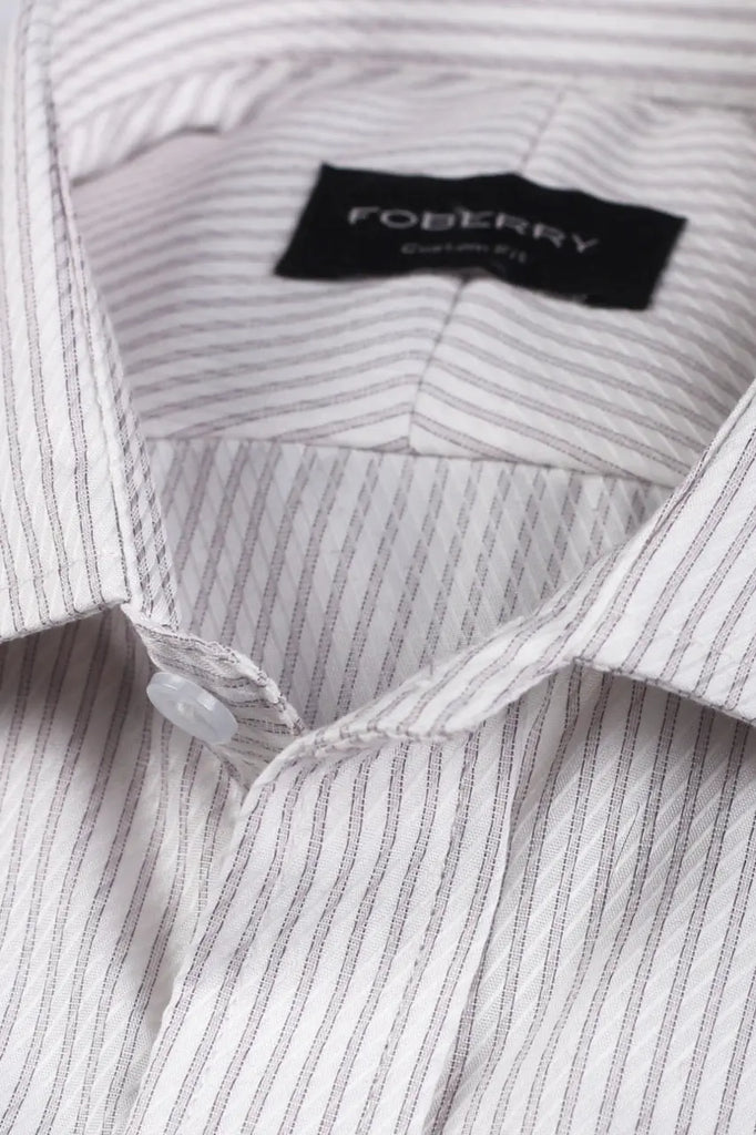 Grey Striped - Easy Care Shirt Foberry