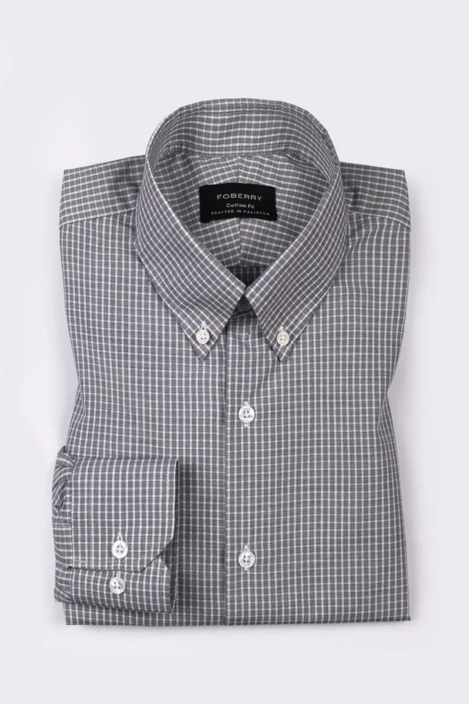 Grey Mini Box Checkered Shirt Foberry