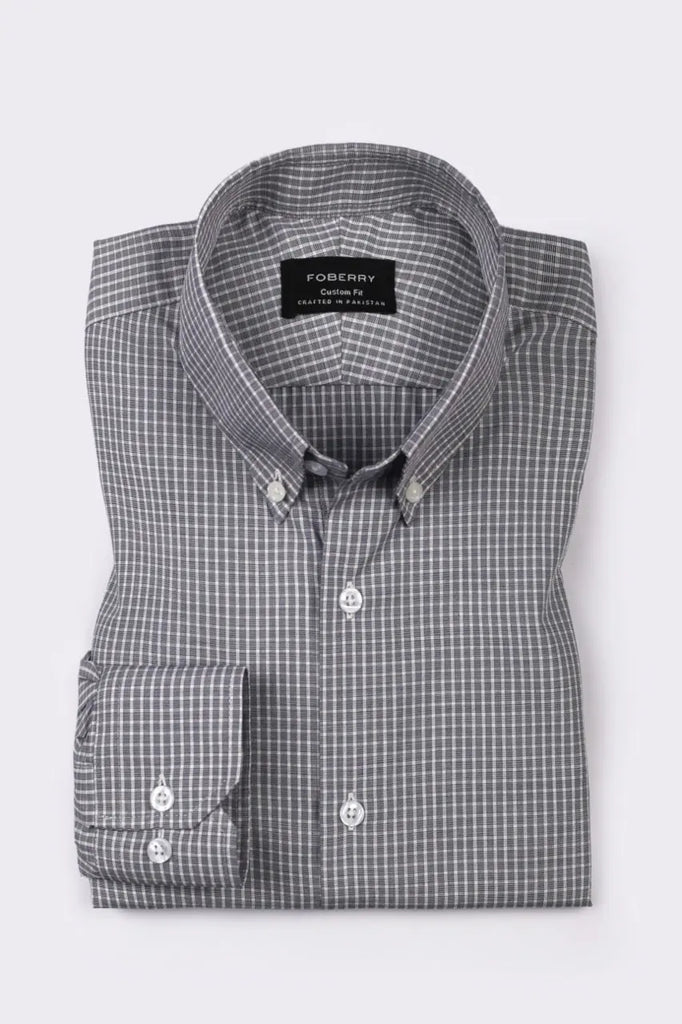 Grey Mini Box Checkered Shirt Foberry