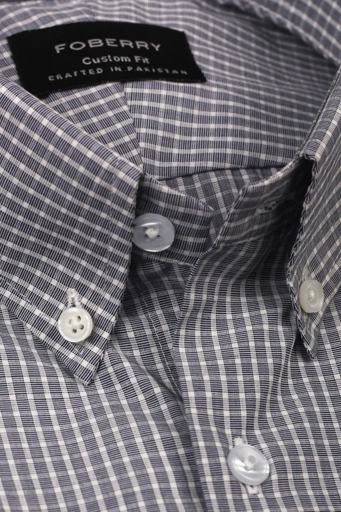 Grey Mini Box Checkered Shirt Foberry