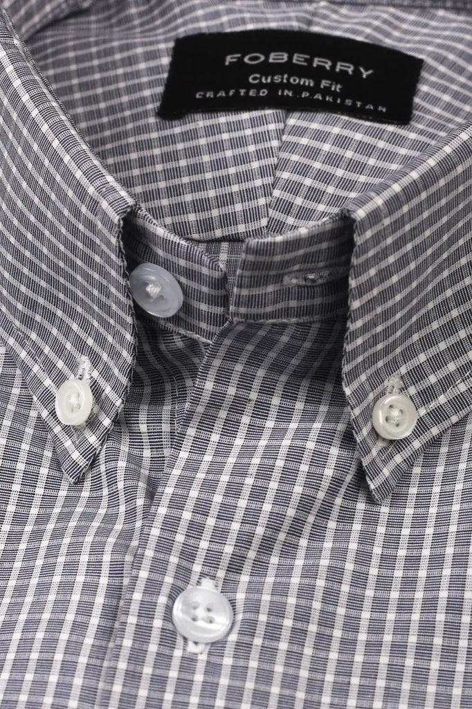 Grey Mini Box Checkered Shirt Foberry