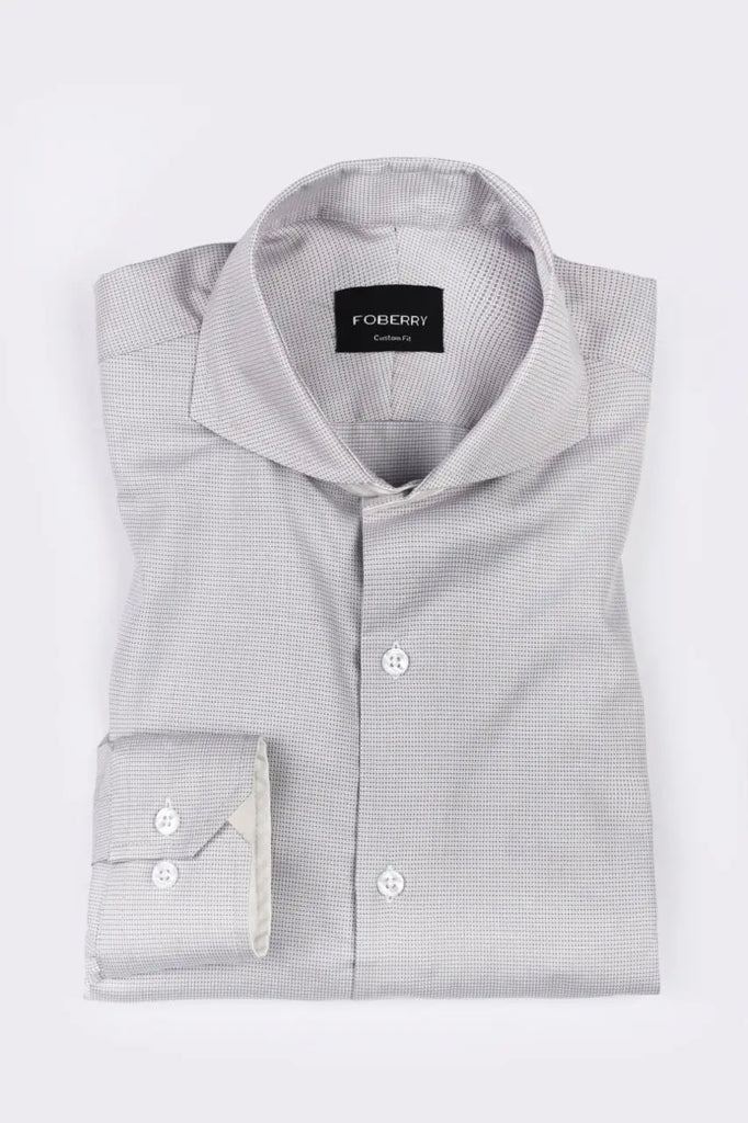 Grey Self Structured Shirt Foberry