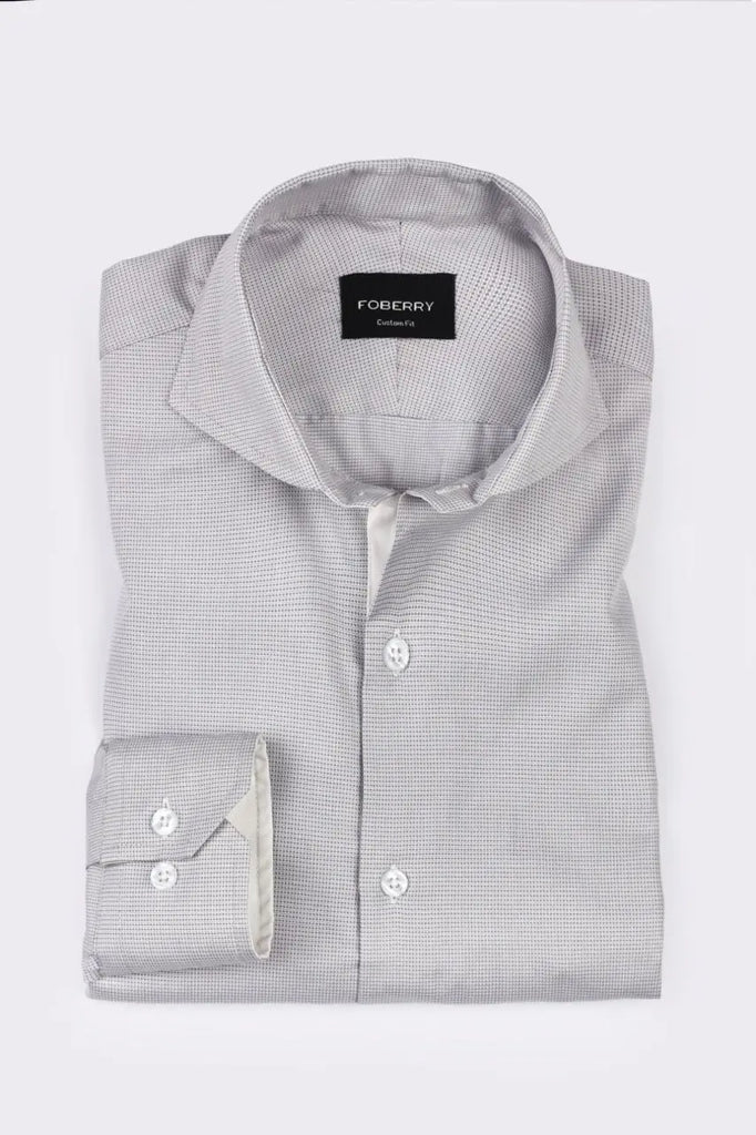 Grey Self Structured Shirt Foberry