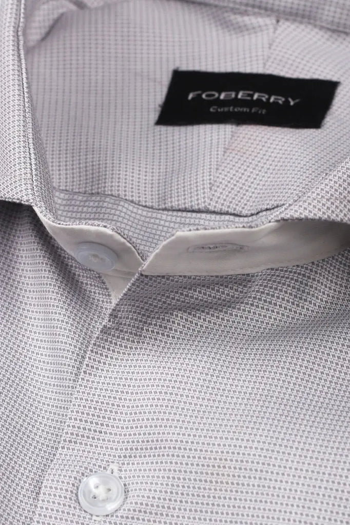 Grey Self Structured Shirt Foberry