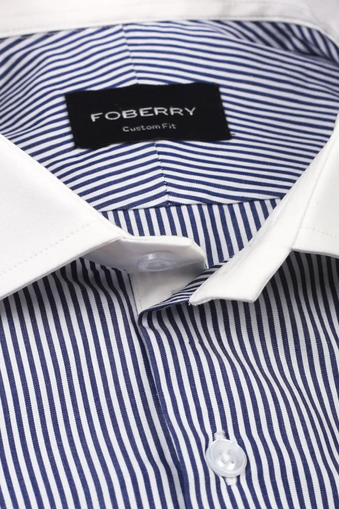 Fade ink Blue Striped Shirt Foberry