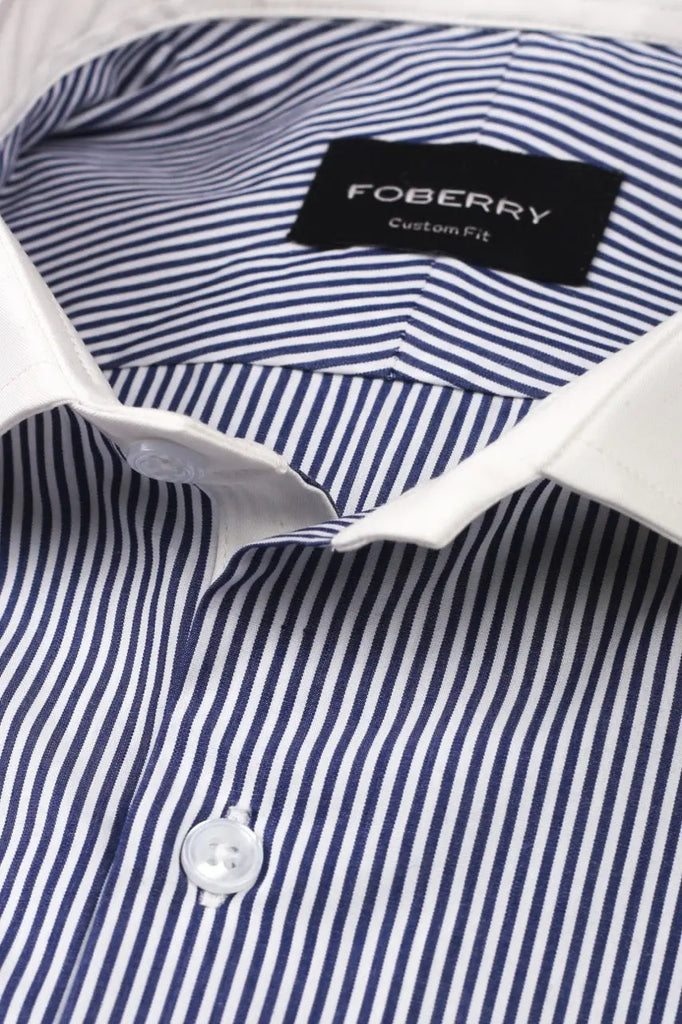 Fade ink Blue Striped Shirt Foberry