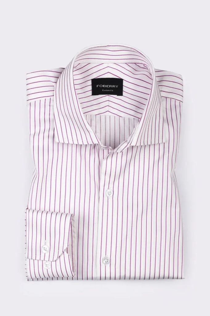 Magenta Pin Stripes Shirt Foberry