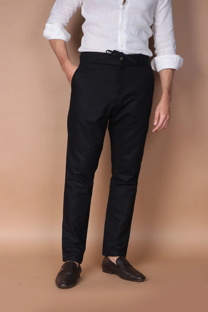 Jet Black Linen Trouser Foberry