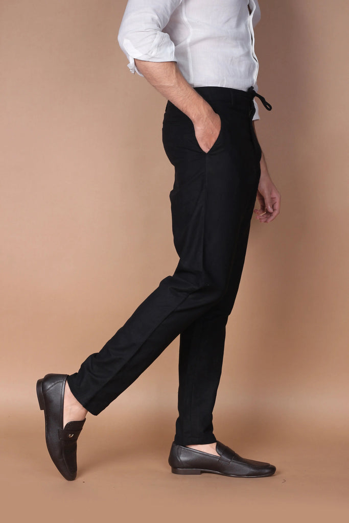 Jet Black Linen Trouser Foberry