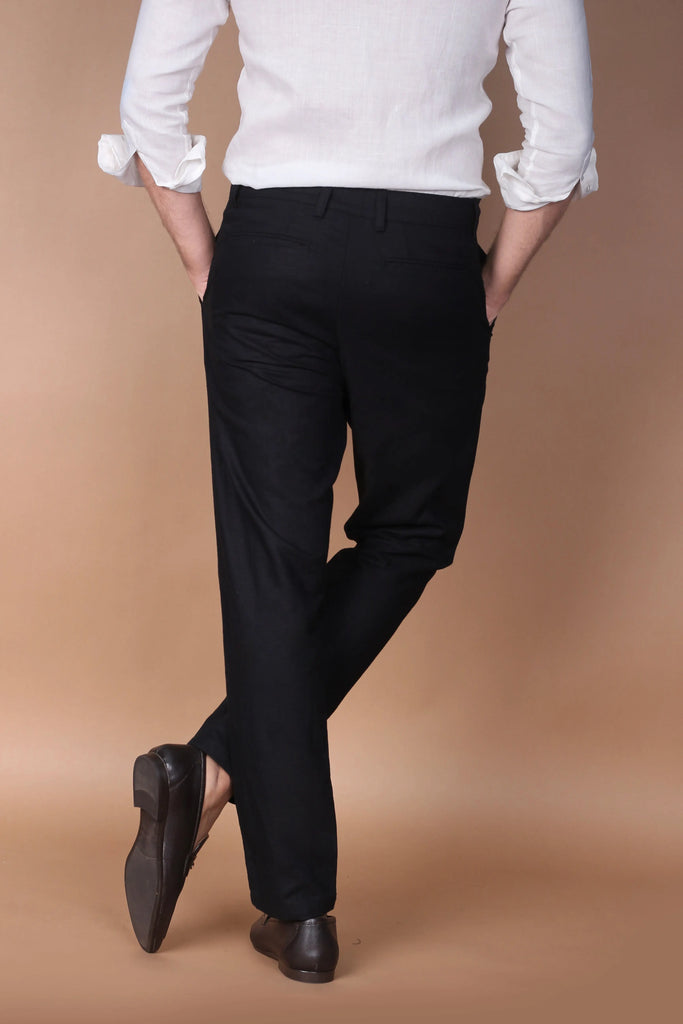 Jet Black Linen Trouser Foberry